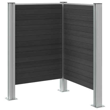 Afvalbak Schutting Grijs 85 x 85 x 115 cm Aluminium en WPC 5