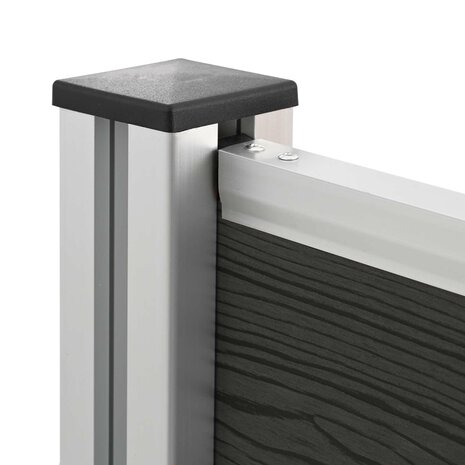 Afvalbak Schutting Grijs 85 x 85 x 115 cm Aluminium en WPC 6