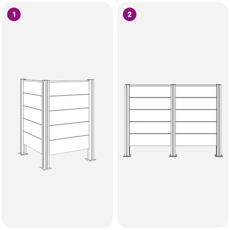 Afvalbak Schutting Grijs 85 x 85 x 115 cm Aluminium en WPC 8