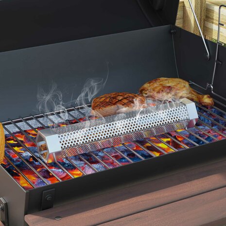 Houtskoolgrill met Rookbuizen 91 x 71 x 107 cm Staal Zwart 1
