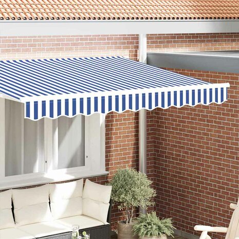 Luifeldoek volant Blauw en Wit 230 x 20 cm Polyester 1