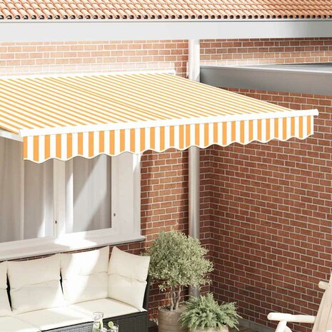 Luifeldoek volant Geel en Wit 230 x 20 cm Polyester 1
