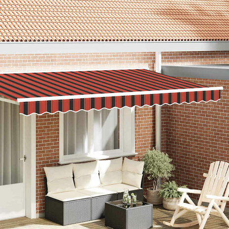 Luifeldoek volant Oranje en Zwart 380 x 20 cm 1