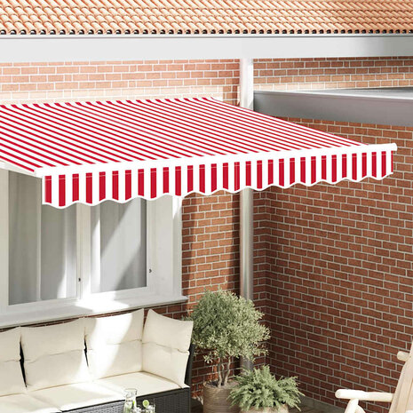Luifeldoek volant Rood en Wit 230 x 20 cm Polyester 1