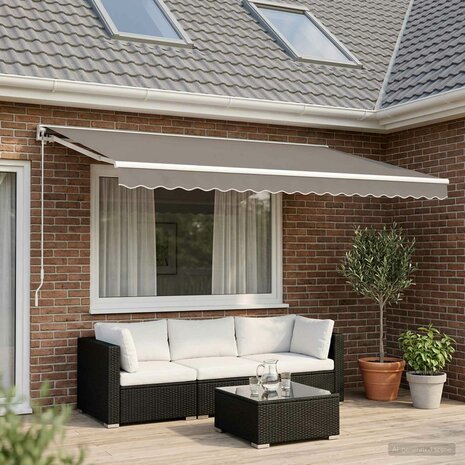 Luifeldoek volant Lichtgrijs 580 x 20 cm Polyester 1