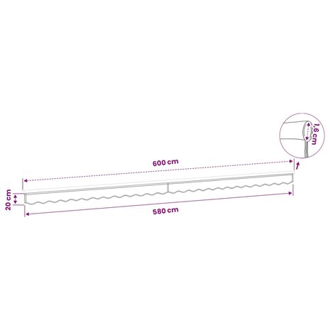 Luifeldoek volant Lichtgrijs 580 x 20 cm Polyester 7