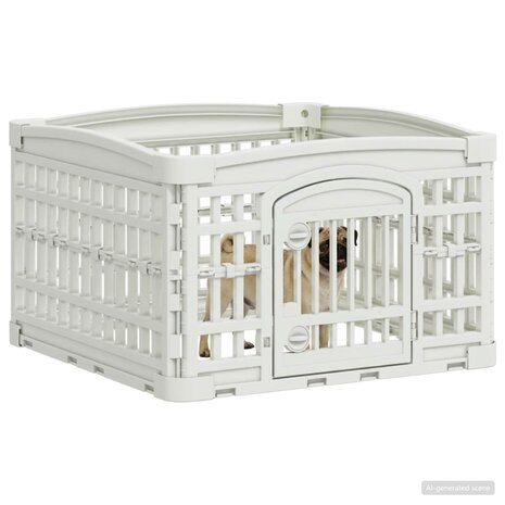 4 Paneel Hond Hondenren 60 x 60 x 38 cm Kunststof Wit 3