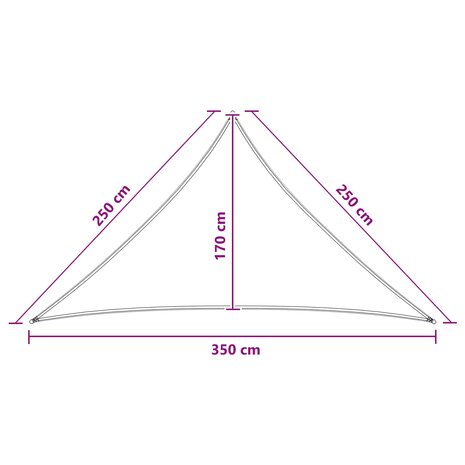 Schaduwdoek 2,5 x 2,5 x 3,5 m HDPE Driehoekig 8