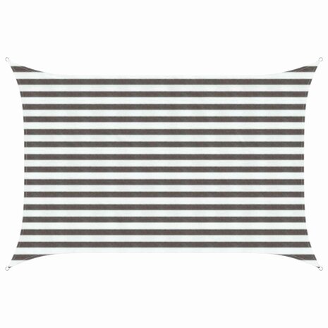 Schaduwdoek 2 x 2,5 m HDPE Rechthoekig Lichtgrijs en wit. 1