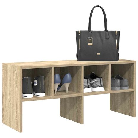 Schoenenrek stapelbaar 89,5x30x40 cm sonoma eikenkleurig 1