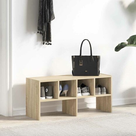Schoenenrek stapelbaar 89,5x30x40 cm sonoma eikenkleurig 3