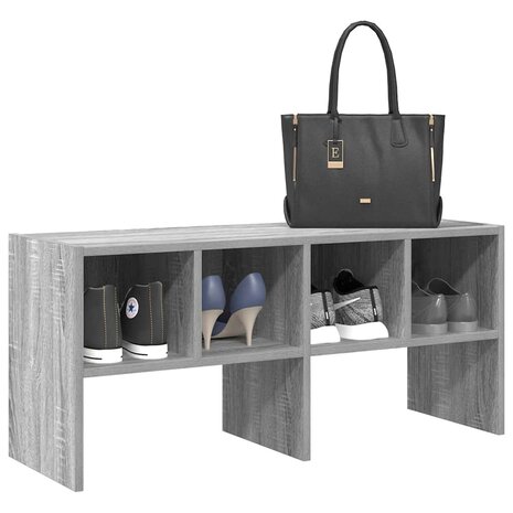 Schoenenrek stapelbaar 89,5x30x40 cm grijs sonoma eikenkleurig 1