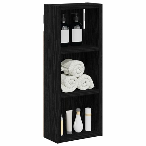 Badkamerwandkast Zwarte Eik 20 x 10 x 50 cm Geconstrueerd hout 3