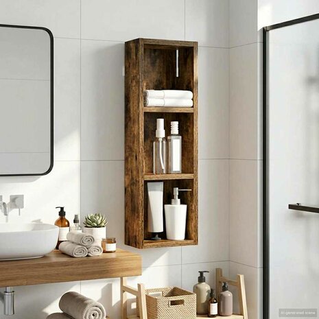 Badkamerwandkast Gerookte Eik 20 x 10 x 60,5 cm 1