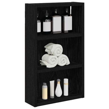Badkamerwandkast Zwarte Eik 30 x 10 x 50 cm Geconstrueerd hout 3