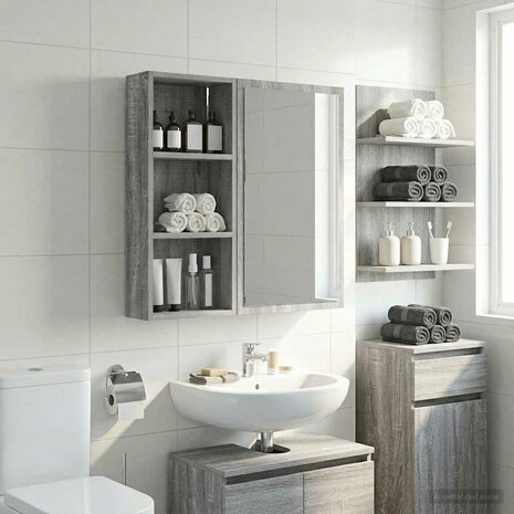 Badkamerwandkast Grijze Sonoma 30 x 14 x 70 cm 5