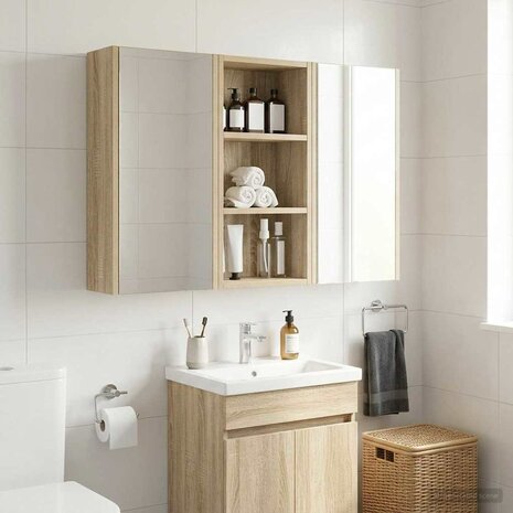 Badkamerwandkast Sonoma Eiken 30 x 16 x 62,5 cm 4