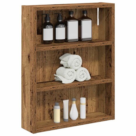 Badkamerwandkast Oudhout 40 x 10 x 50 cm Geconstrueerd hout 3