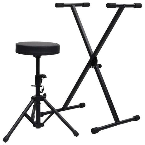 Keyboardstandaard en -kruk zwart 2