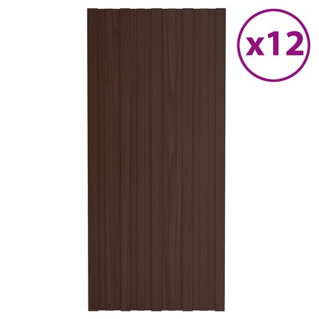 Dakpaneel 12 st Bruin 100 x 45 cm Verzinkt staal 2
