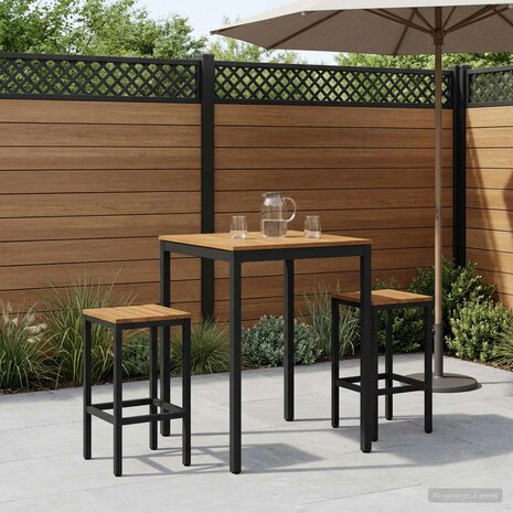 Tuin Bartafel Naturel en Zwart 80 x 80,5 x 105 cm 1