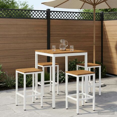 Tuin Bartafel Natuurlijk en Wit 80 x 80,5 x 105 cm 1