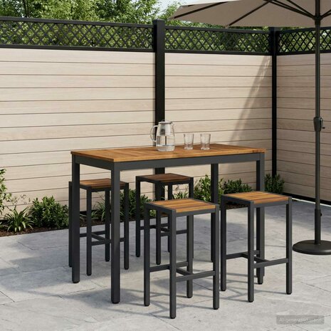 Tuin Bartafel Naturel en Zwart 108,5 x 55 x 105 cm 1