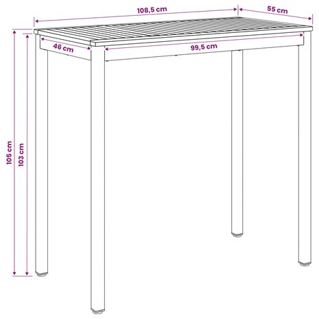 Tuin Bartafel Natuurlijk en Koffie 108,5 x 55 x 105 cm 9