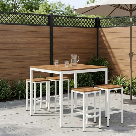 Tuin Bartafel Natuurlijk en Wit 110 x 108,5 x 105 cm 1
