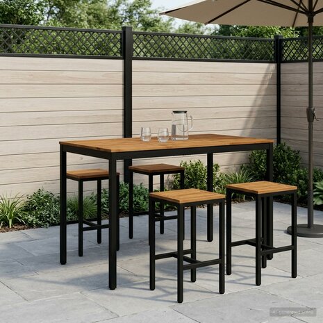 Tuin Bartafel Naturel en Zwart 147 x 88,5 x 105 cm 1