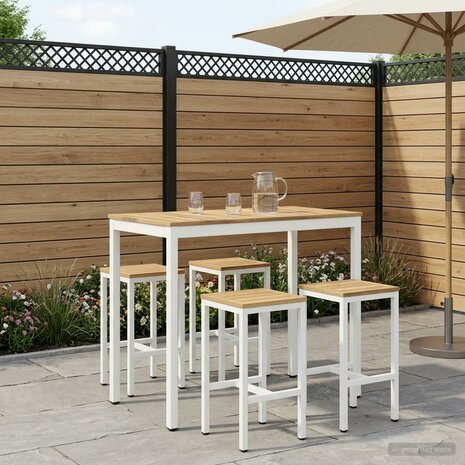 Tuin Bartafel Wit 108,5 x 55 x 105 cm Massief Acaciahout 1