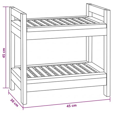 Badkamer wandschap Naturel 45 x 30 x 45 cm Massief Teakhout 7