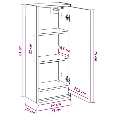 Wastafelmeubel Oud hout 35 x 20 x 81 cm 8