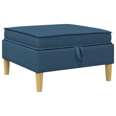 Hocker met Opslag Blauw Stof 2