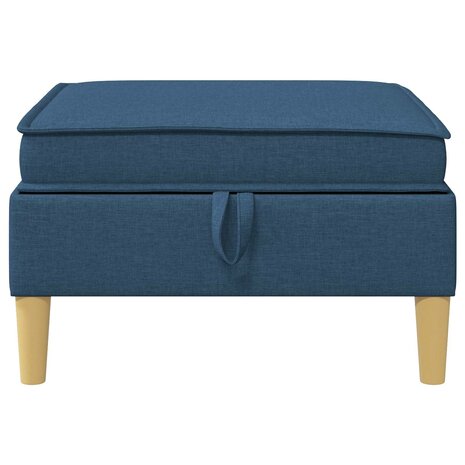 Hocker met Opslag Blauw Stof 4