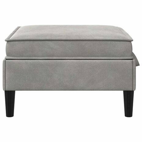 Hocker met Opslag Lichtgrijs Fluweel 5