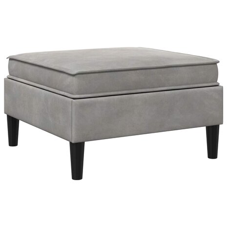Hocker met Opslag Lichtgrijs Fluweel 6