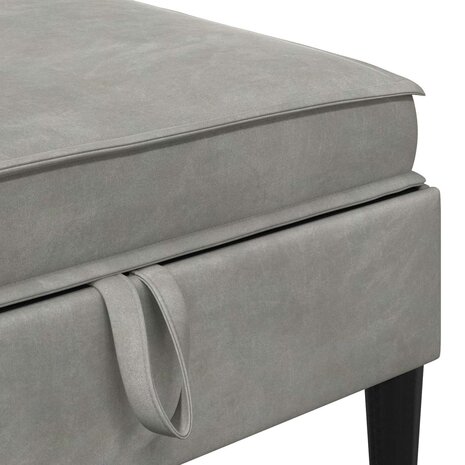 Hocker met Opslag Lichtgrijs Fluweel 7