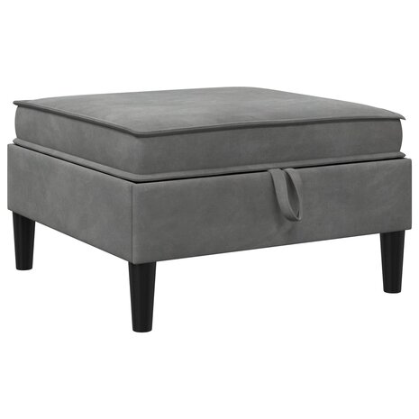 Hocker met Opslag Donkergrijs Fluweel 2