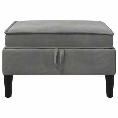 Hocker met Opslag Donkergrijs Fluweel 4