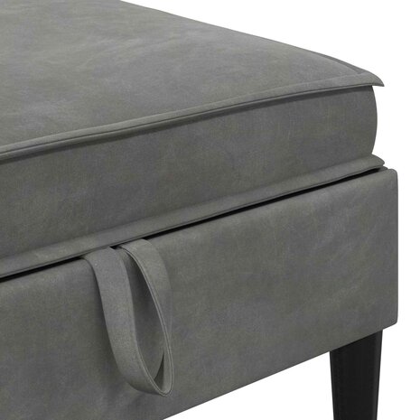 Hocker met Opslag Donkergrijs Fluweel 7