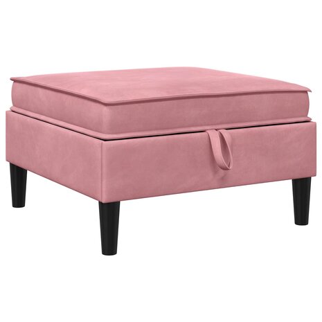 Hocker met Opslag Roze Fluweel 2