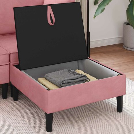 Hocker met Opslag Roze Fluweel 3