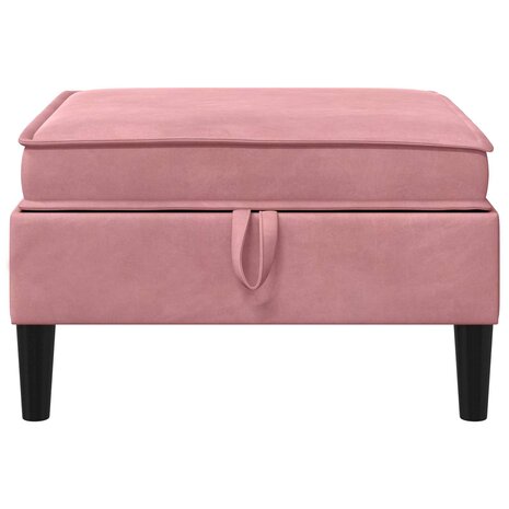 Hocker met Opslag Roze Fluweel 4