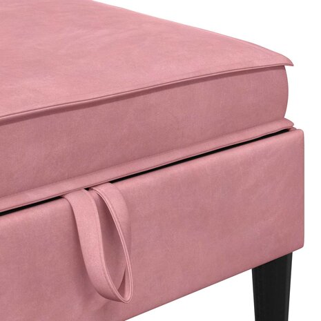 Hocker met Opslag Roze Fluweel 7