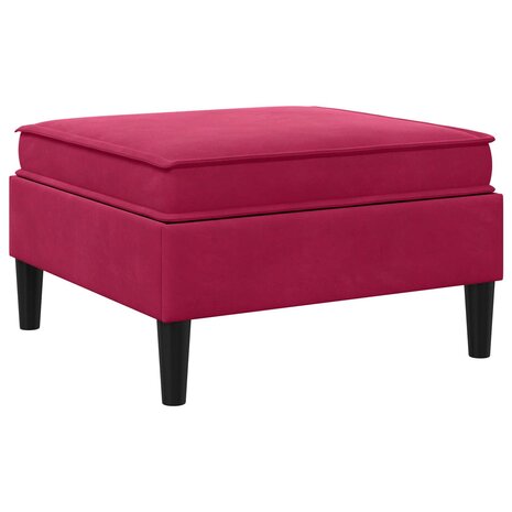 Hocker met Opslag Wijnrood Fluweel 6