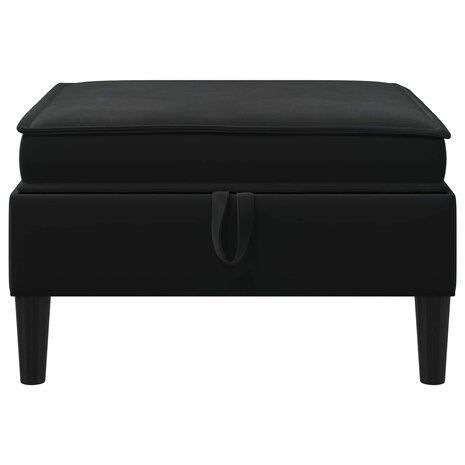 Hocker met Opslag Zwart Fluweel 4