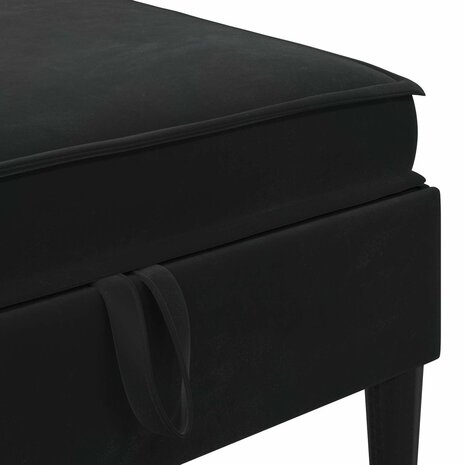 Hocker met Opslag Zwart Fluweel 7