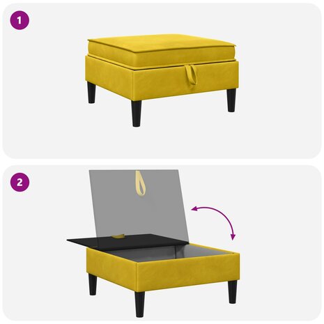 Hocker met Opslag Geel Fluweel 8
