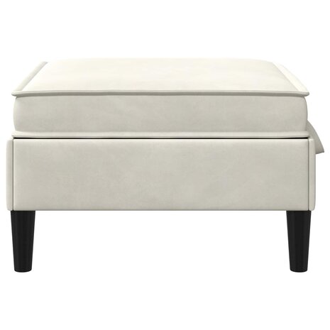 Hocker met Opslag Cr&egrave;mekleurig Fluweel 5